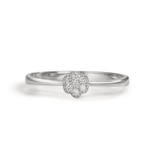 Finger ring 750/18 K vitguld diamant 0.06 ct, 7 stenar, w-si