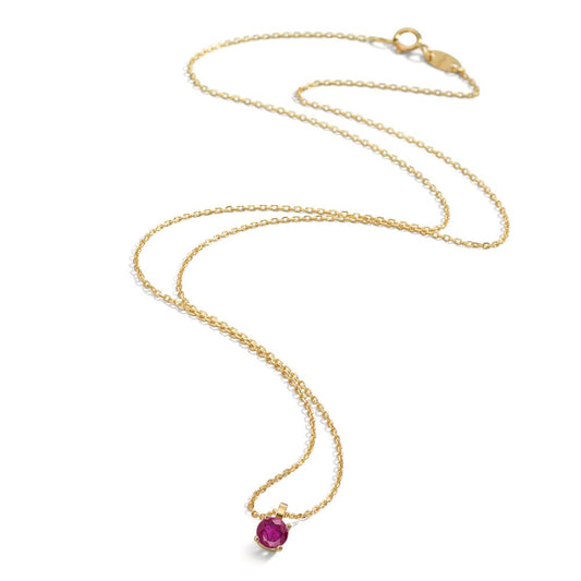 Collier 750/18 K gult guld rubin 0.26 ct 42 cm