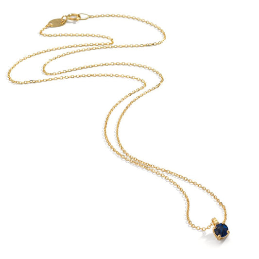 Collier 750/18 K gult guld safir 0.28 ct 42 cm