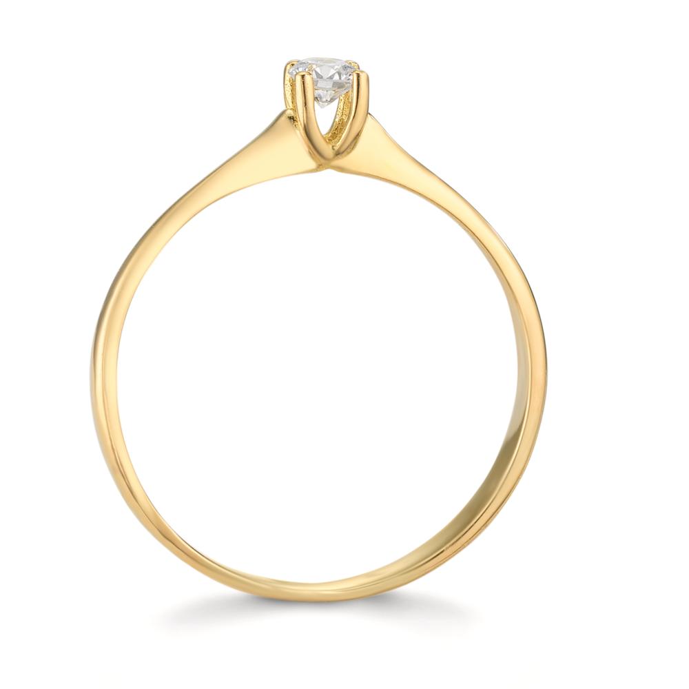 Solitärring 750/18 K gult guld diamant 0.09 ct, w-si