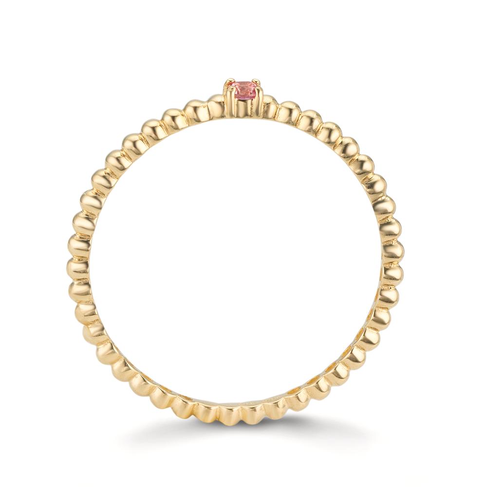 Finger ring 375/9 K gult guld topas rosa