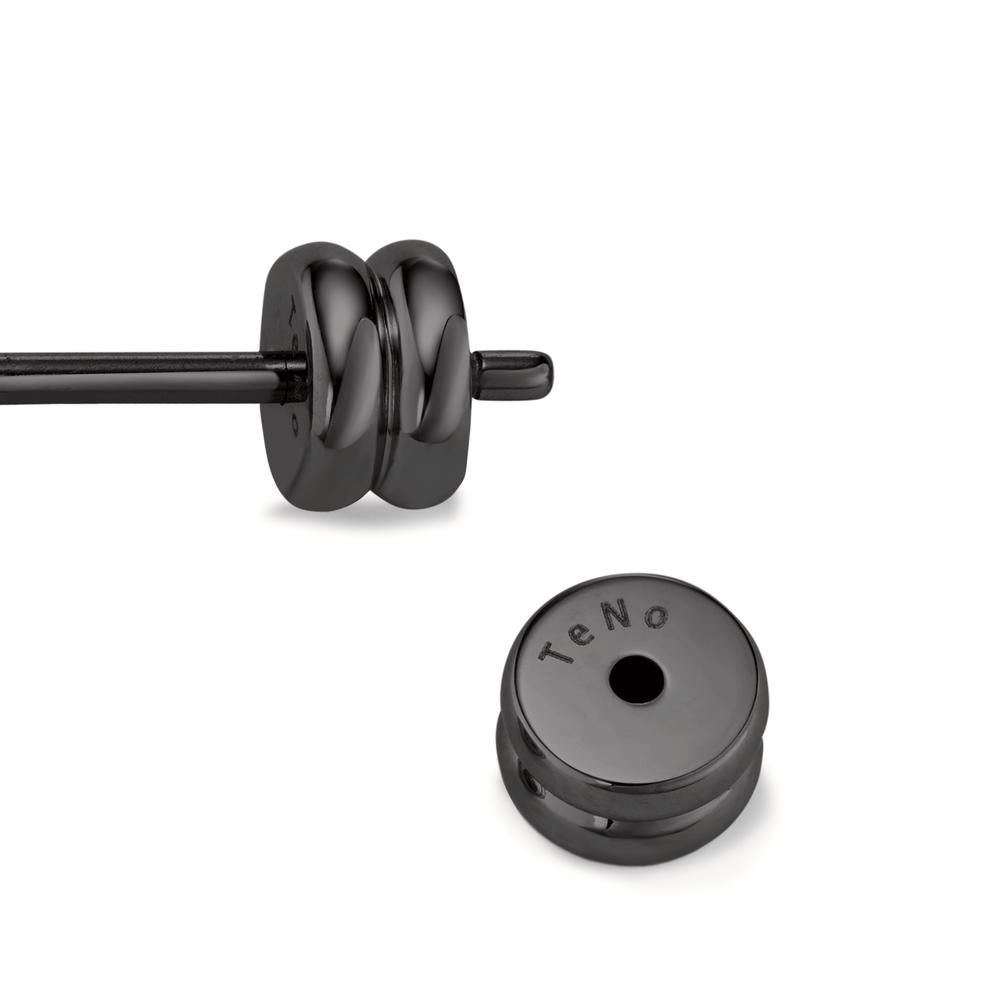 Örhängen 1 st rostfritt stål svart IP-belagd Edelweiss Ø8 mm