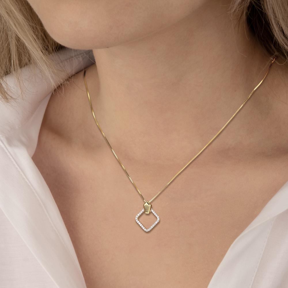 Hängsmycke 750/18 K gult guld diamant 0.10 ct, w-si