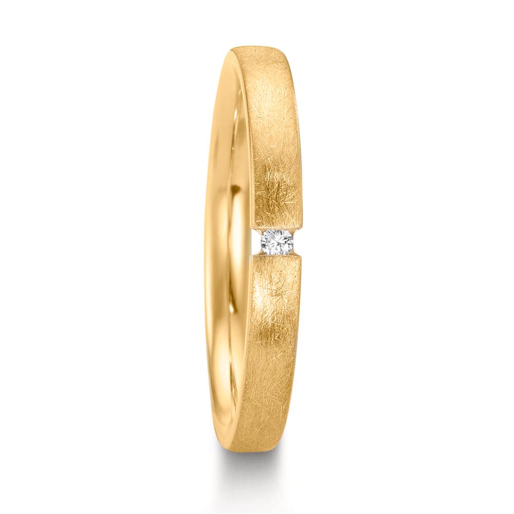Partnerring 750/18 K gult guld diamant 0.015 ct, w-si