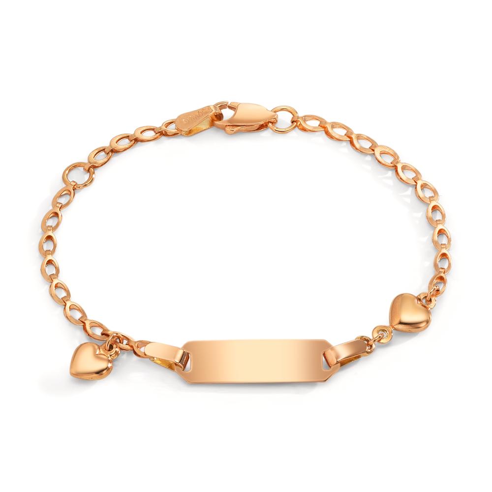 Graverat armband 750/18 K rött guld Hjärta 12-14 cm