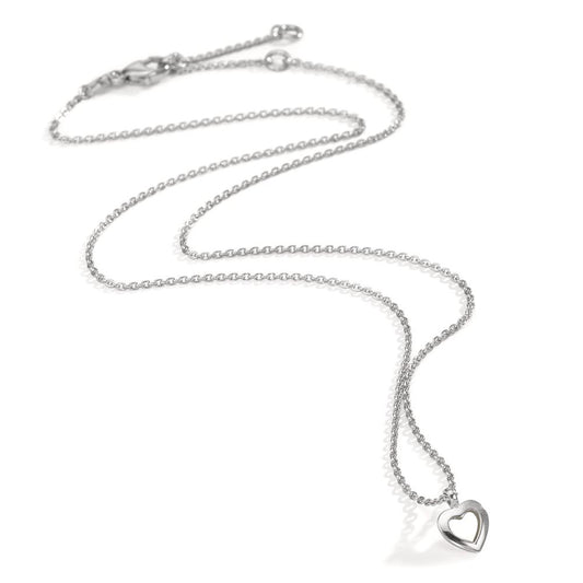 Collier Silver rodiumpläterad Hjärta 38-42 cm