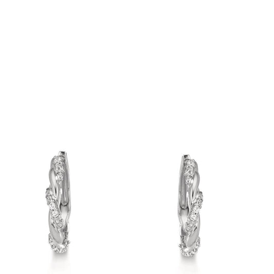 Hopfällbara örhängen Silver Zirkoniumoxid 26 stenar rodiumpläterad