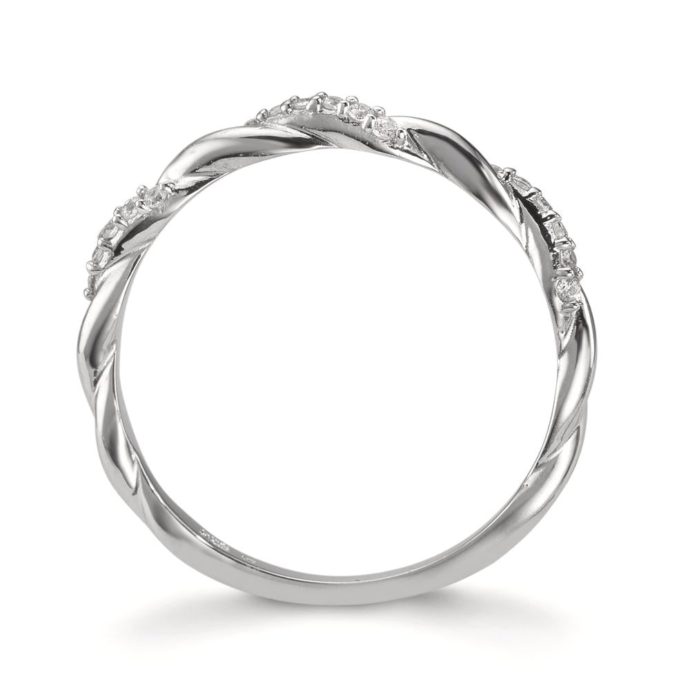 Sätt i ring Silver Zirkoniumoxid 18 stenar rodiumpläterad