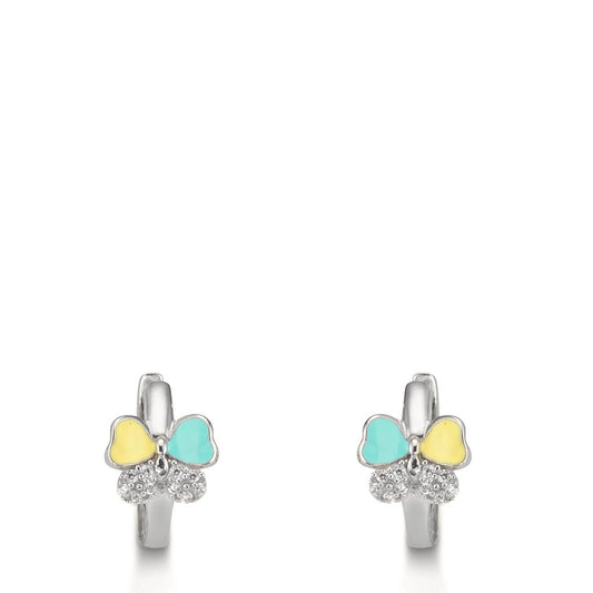 Hopfällbara örhängen Silver Zirkoniumoxid 20 stenar rodiumpläterad fjäril