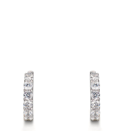 Hopfällbara örhängen Silver Zirkoniumoxid 16 stenar rodiumpläterad