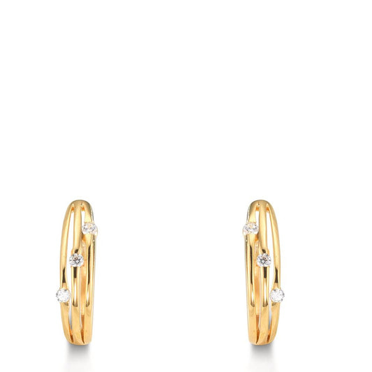 Hopfällbara örhängen Silver Zirkoniumoxid 6 stenar gul guldpläterad