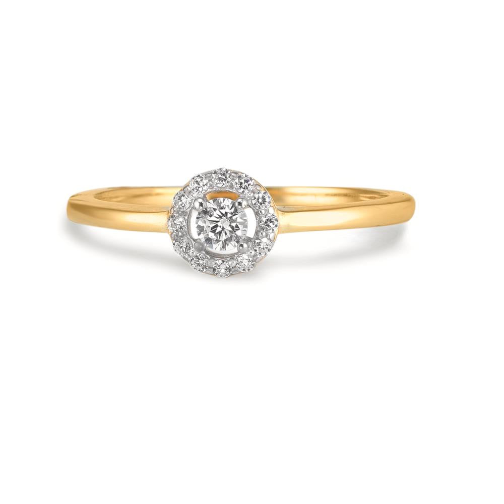 Finger ring 375/9 K gult guld Zirkoniumoxid