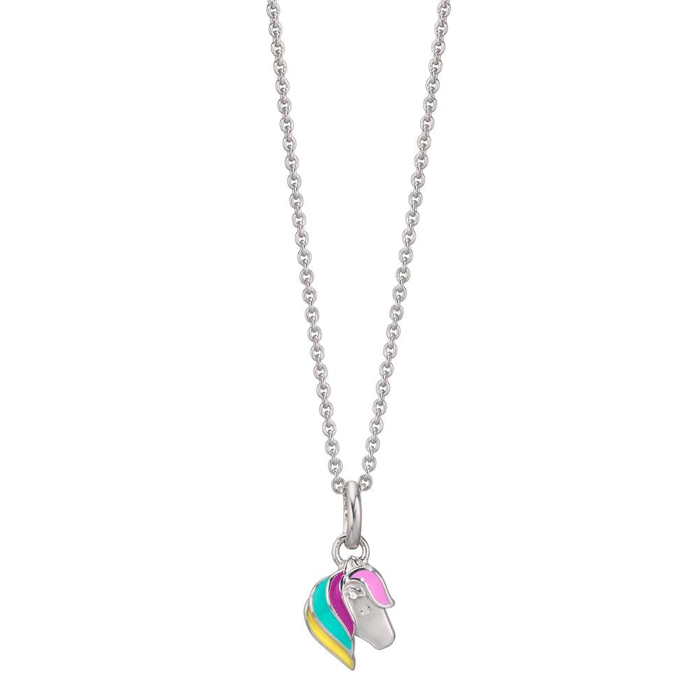 Halsband med hänge Silver Zirkoniumoxid rodiumpläterad Häst 36-38 cm
