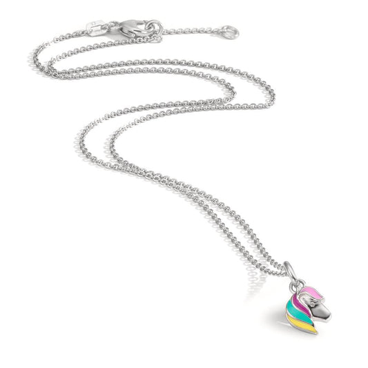 Halsband med hänge Silver Zirkoniumoxid rodiumpläterad Häst 36-38 cm