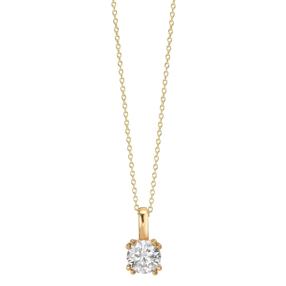 Halsband med hänge 375/9 K gult guld Zirkoniumoxid 40-42 cm