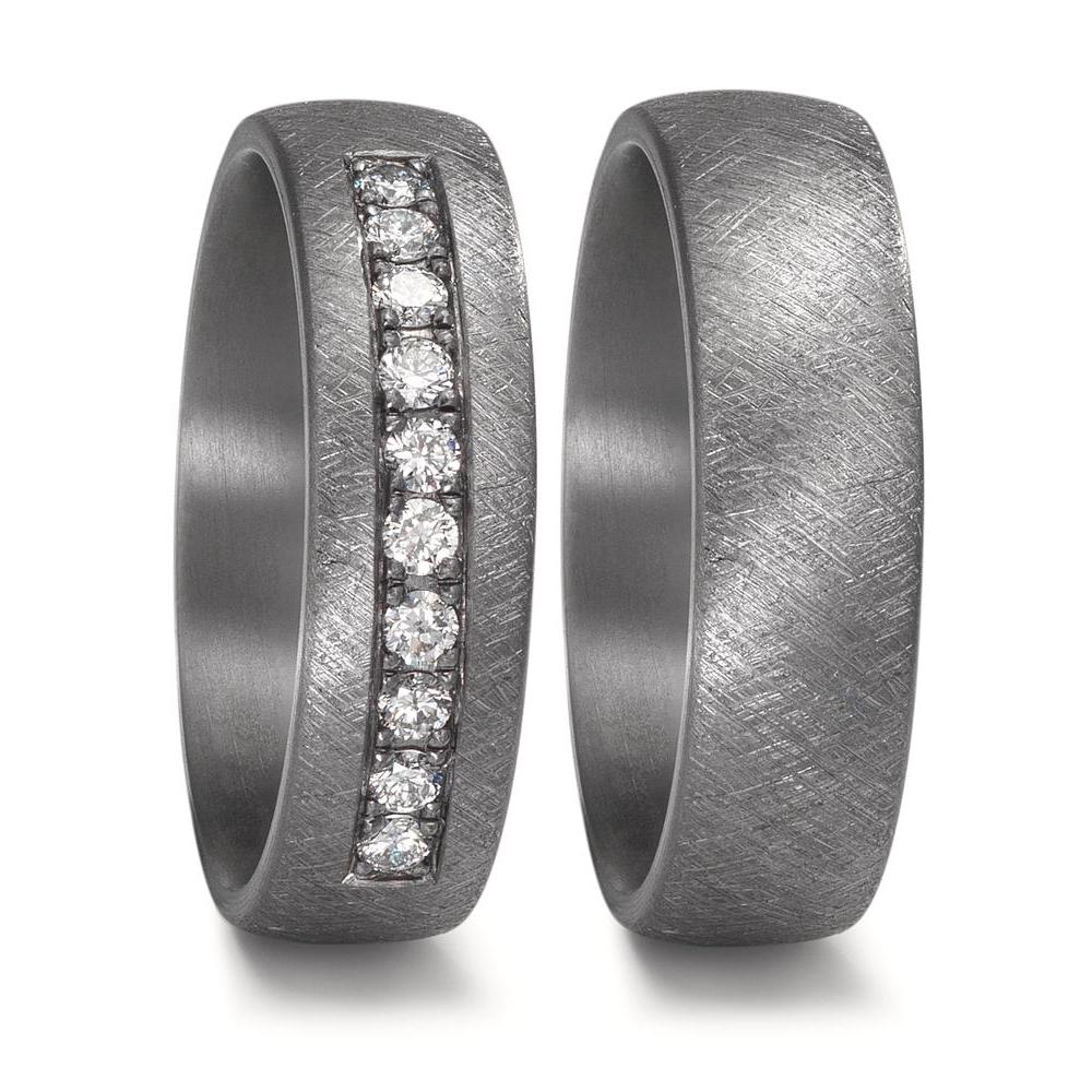 Partnerring 999 Tantal Diamant odlad i labb 0.25 ct, 10 stenar, tw-vsi