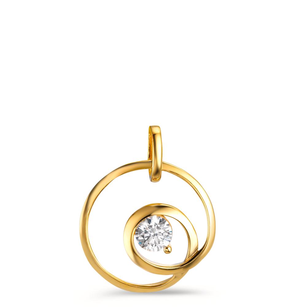 Hängsmycke Silver Zirkoniumoxid guldpläterad Ø14.5 mm