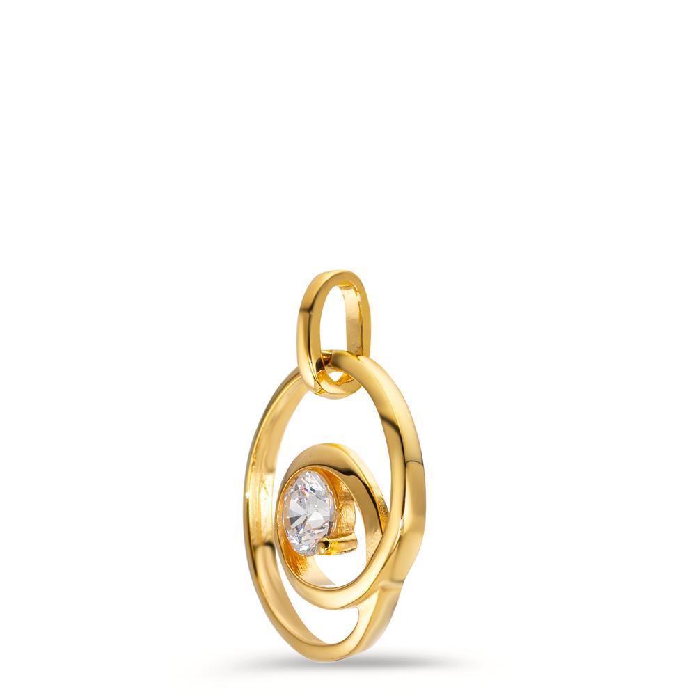 Hängsmycke Silver Zirkoniumoxid guldpläterad Ø14.5 mm