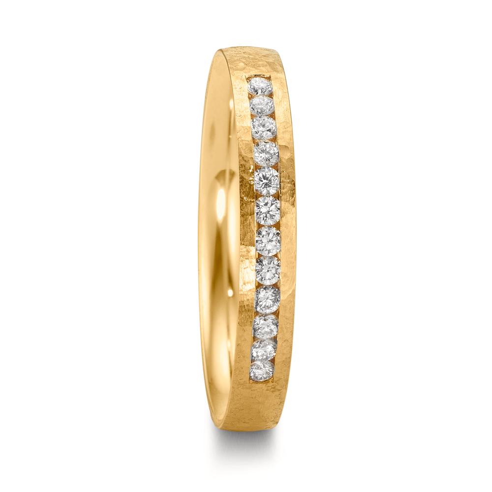 Partnerring 750/18 K gult guld diamant 0.18 ct, 12 stenar, w-si