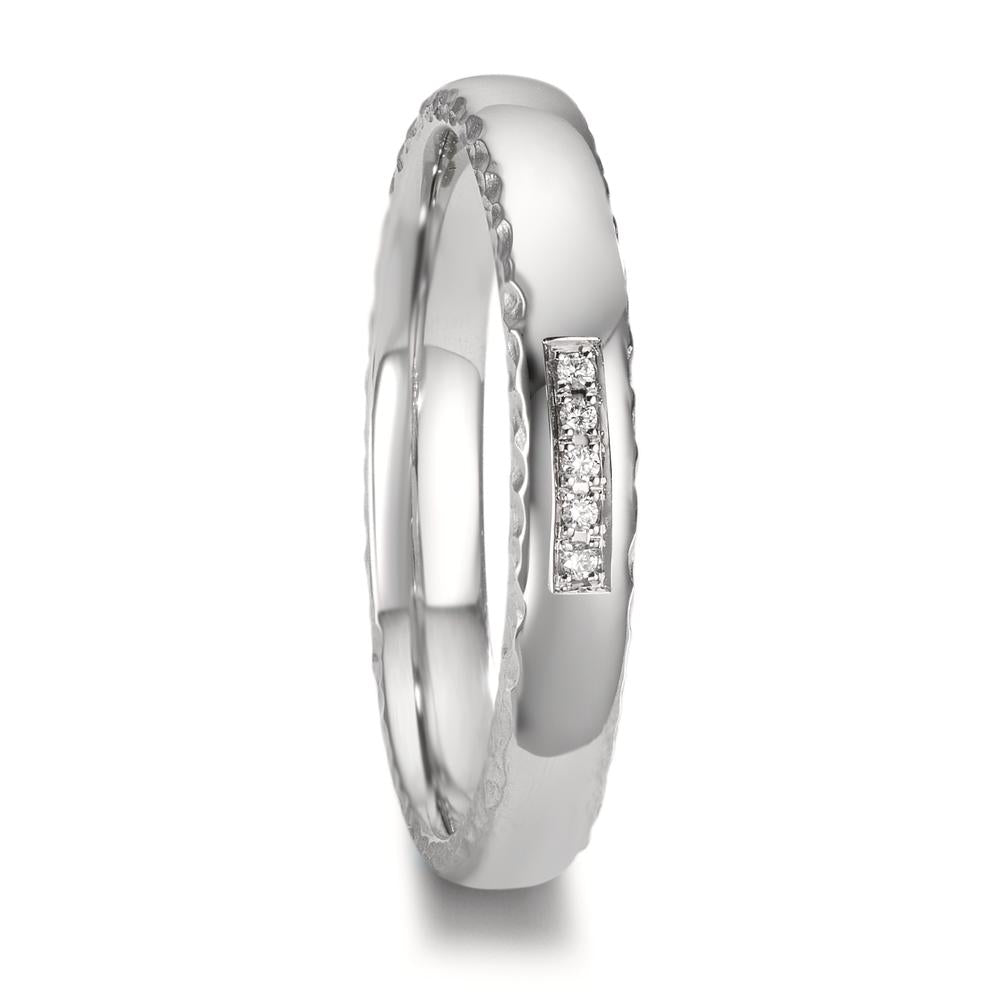 Partnerring 950 platina diamant 0.02 ct, 5 stenar, w-si