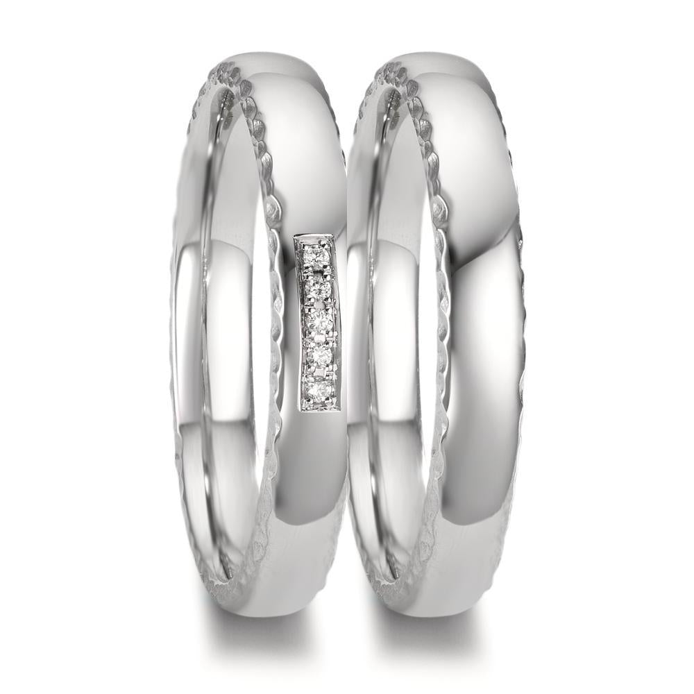 Partnerring 950 platina diamant 0.02 ct, 5 stenar, w-si