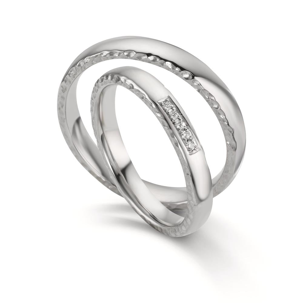 Partnerring 950 platina diamant 0.02 ct, 5 stenar, w-si