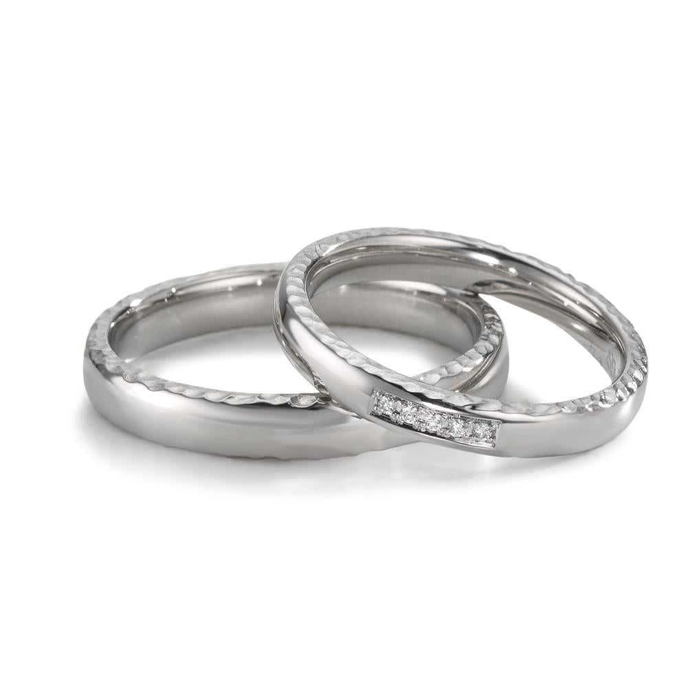 Partnerring 950 platina diamant 0.02 ct, 5 stenar, w-si