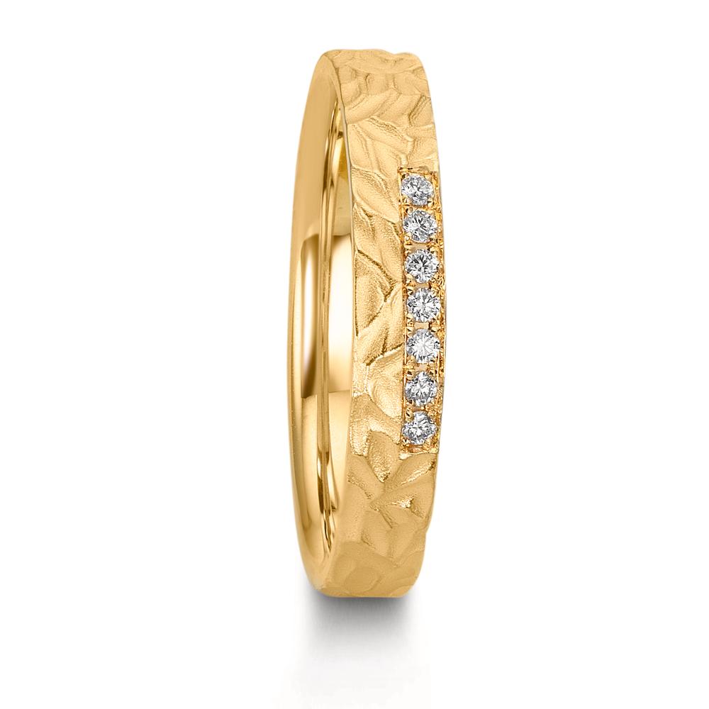 Partnerring 750/18 K gult guld diamant 0.063 ct, 7 stenar, w-si