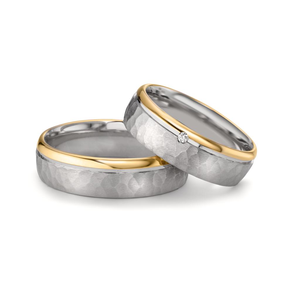 Partnerring Silver, 585/14 K roséguld tvåfärgad