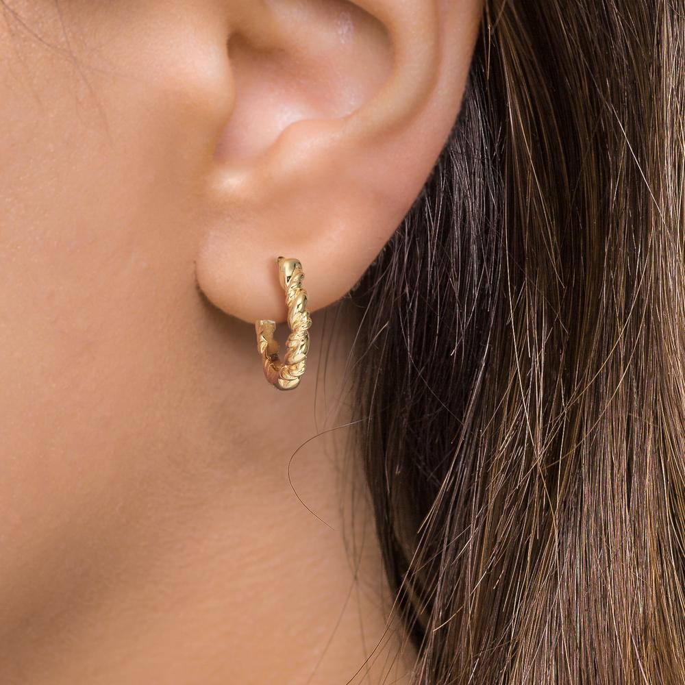 Hopfällbara örhängen 375/9 K gult guld