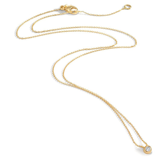Collier 750/18 K gult guld diamant 0.05 ct, w-si 42-45 cm