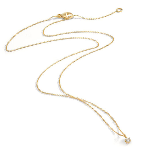 Collier 750/18 K gult guld diamant 0.05 ct, w-si 42-45 cm