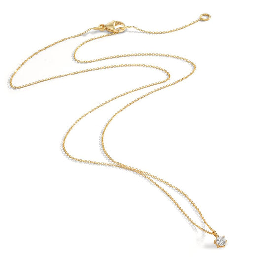 Collier 750/18 K gult guld diamant 0.10 ct, w-si 42-45 cm