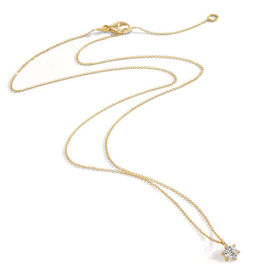 Collier 750/18 K gult guld diamant 0.25 ct, w-si 42-45 cm