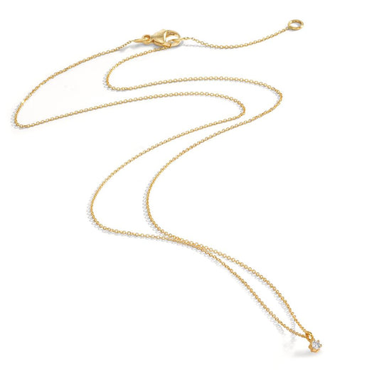 Collier 750/18 K gult guld diamant 0.03 ct, w-si 42-45 cm