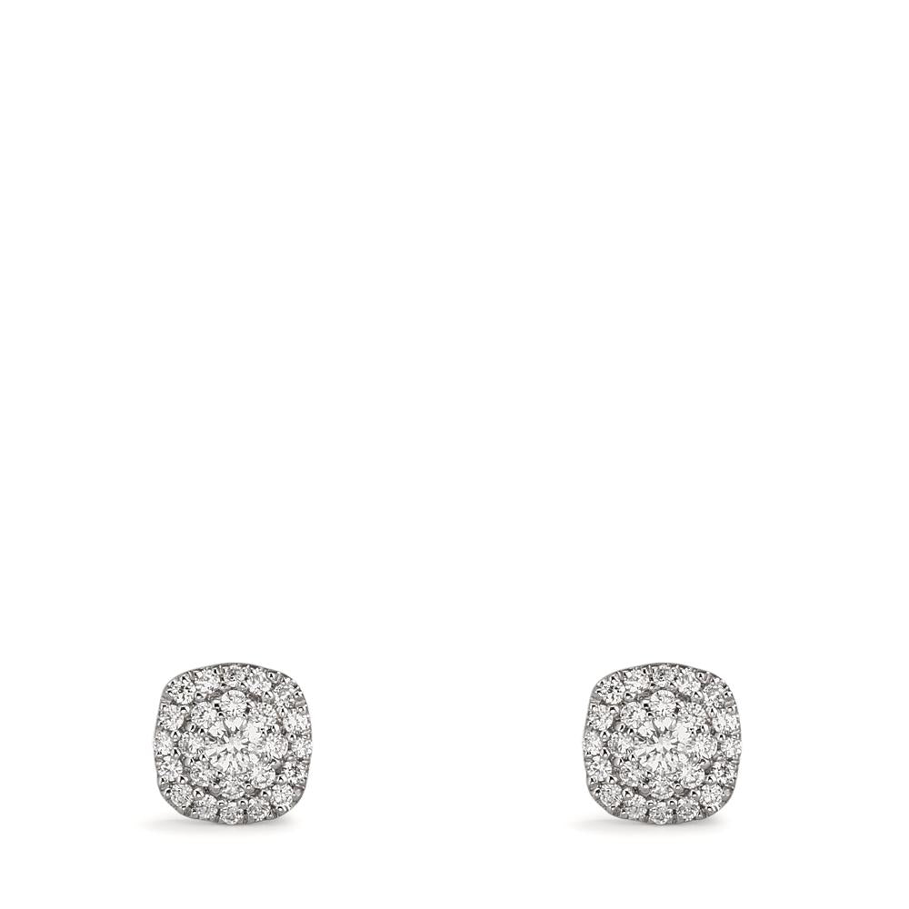 Örhängen med knoppar 750/18 K vitguld diamant 0.18 ct, w-si Ø5 mm