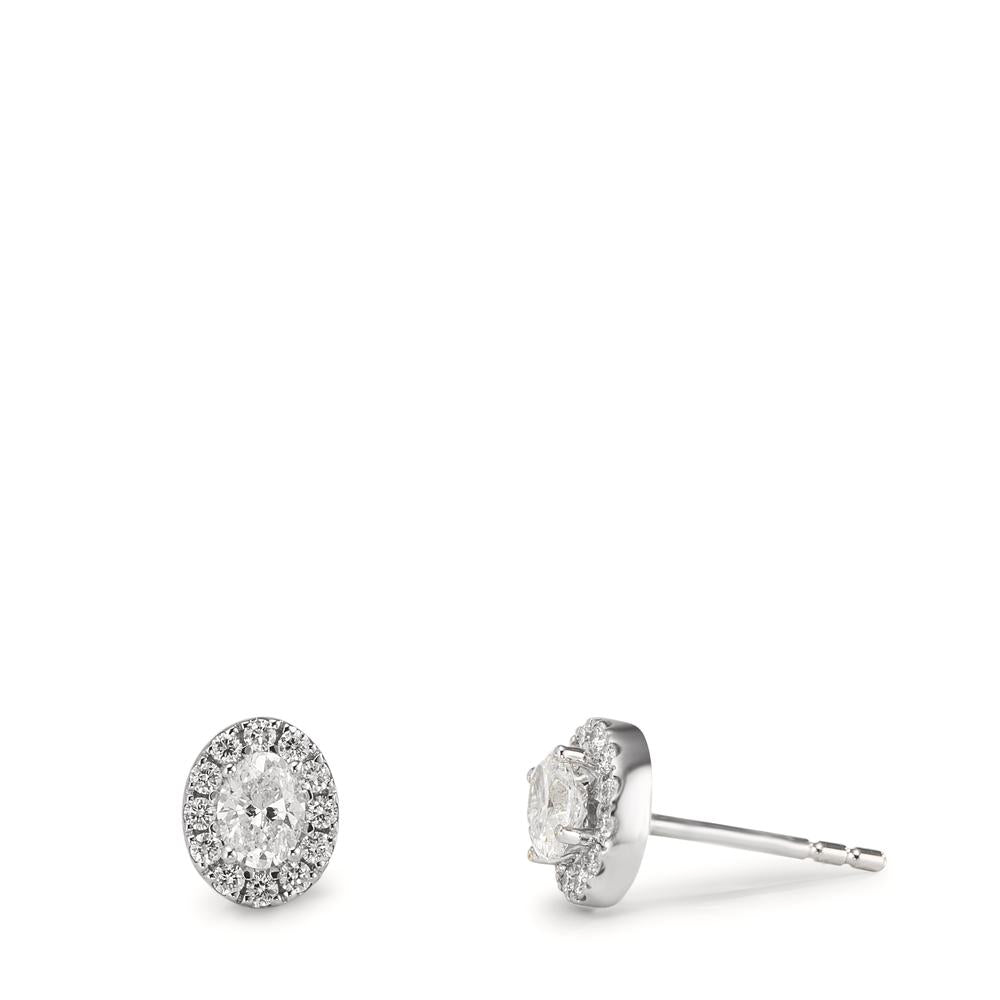 Örhängen med knoppar 750/18 K vitguld diamant 0.58 ct, w-si