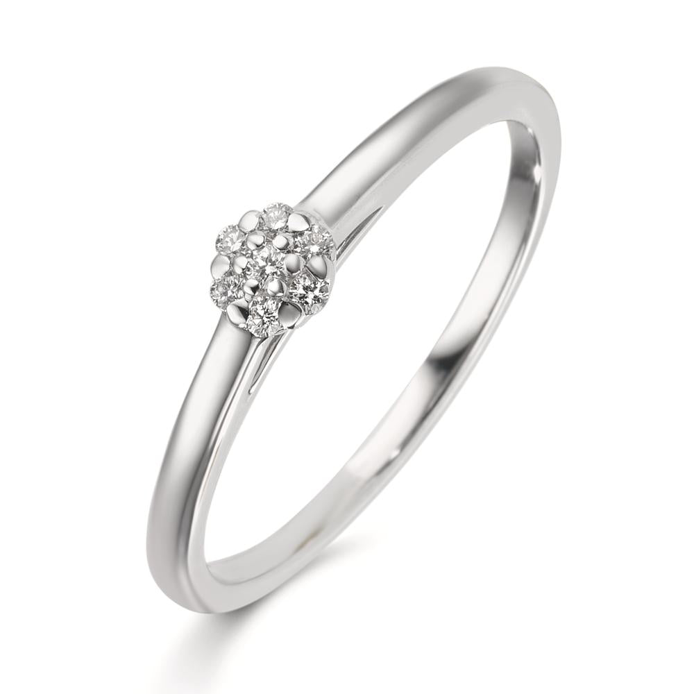 Finger ring 750/18 K vitguld diamant 0.06 ct, 7 stenar, w-si
