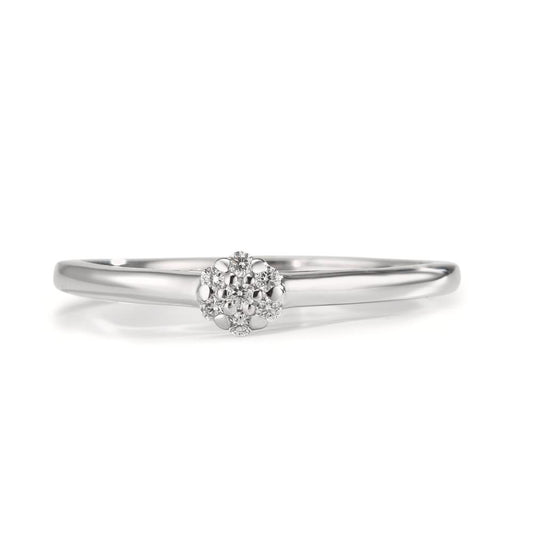 Finger ring 750/18 K vitguld diamant 0.06 ct, 7 stenar, w-si
