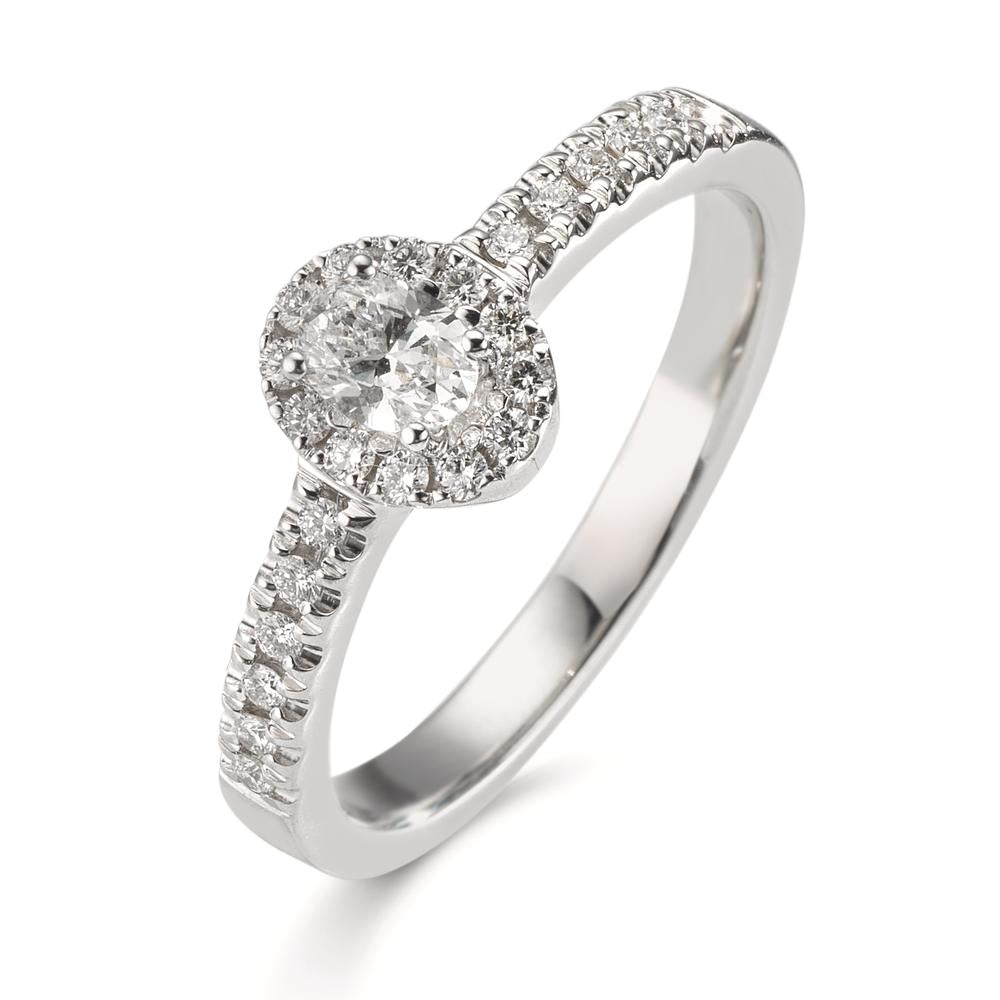 Finger ring 750/18 K vitguld diamant 0.37 ct, w-si
