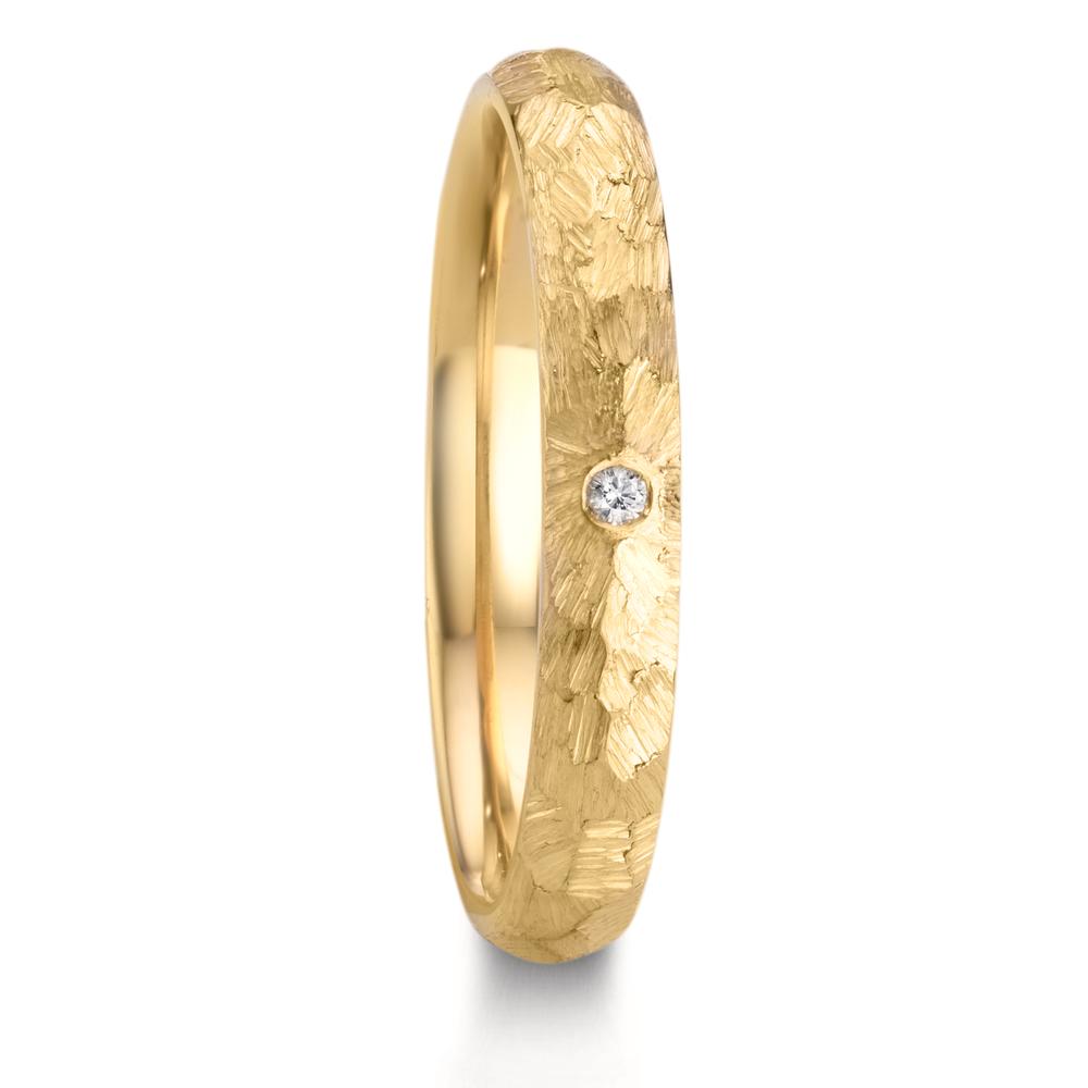 Partnerring 750/18 K gult guld diamant 0.014 ct, w-si