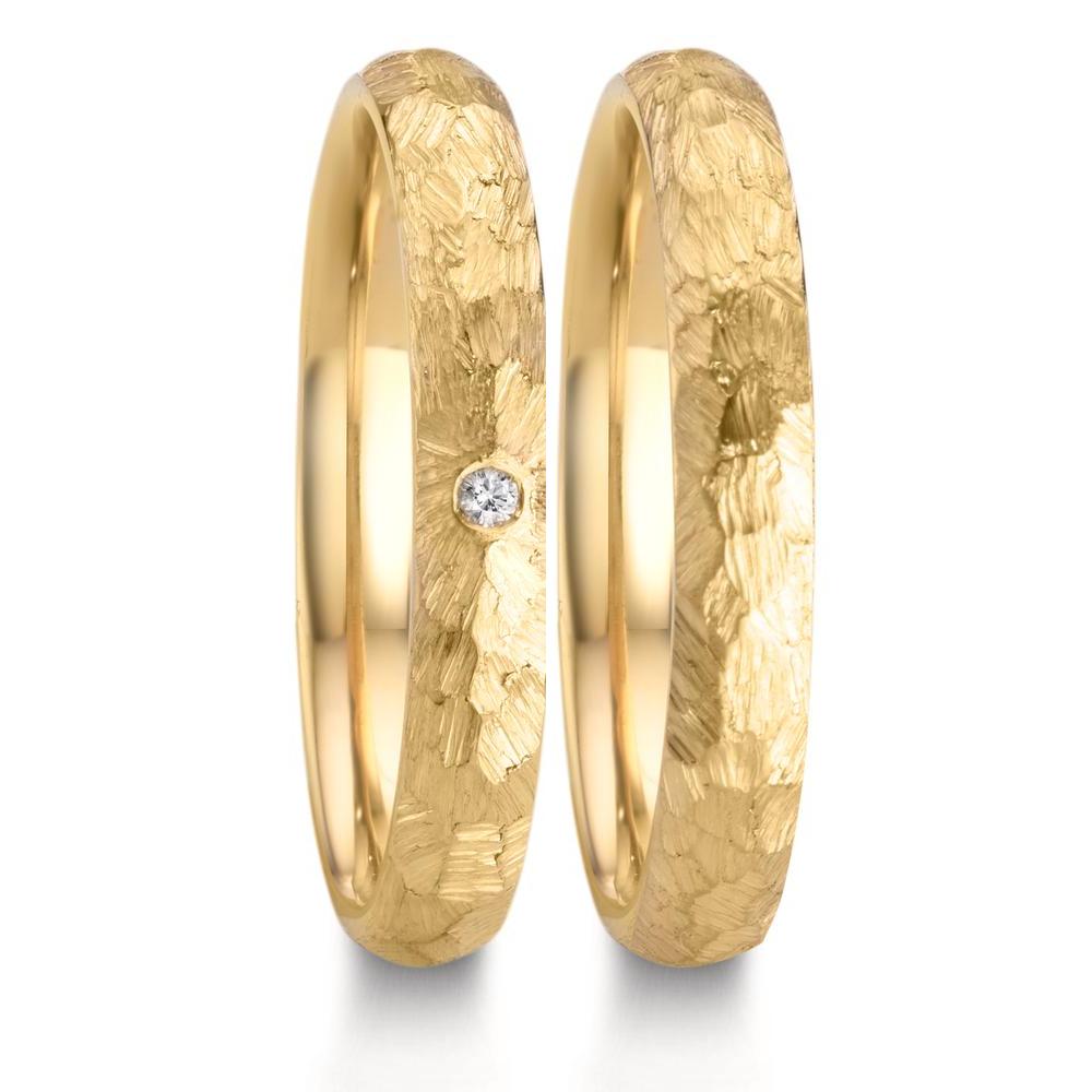 Partnerring 750/18 K gult guld diamant 0.014 ct, w-si