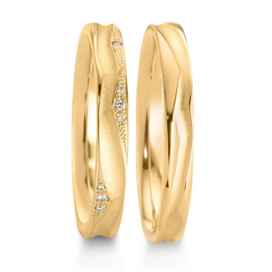 Partnerring 750/18 K gult guld diamant 0.033 ct, 12 stenar, w-vsi