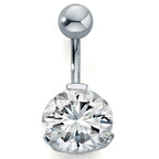 Navel piercing rostfritt stål kristall vit Ø12 mm