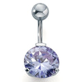 Navel piercing rostfritt stål kristall lavendel Ø12 mm