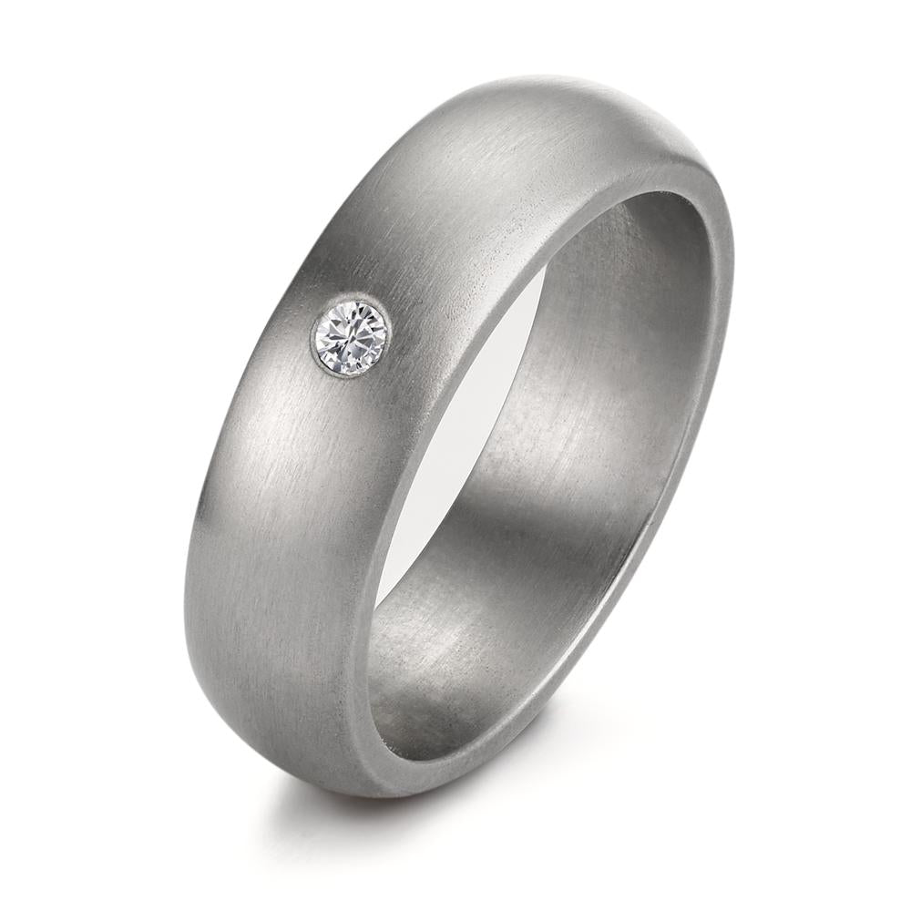 Finger ring rostfritt stål diamant 0.04 ct, tw-si