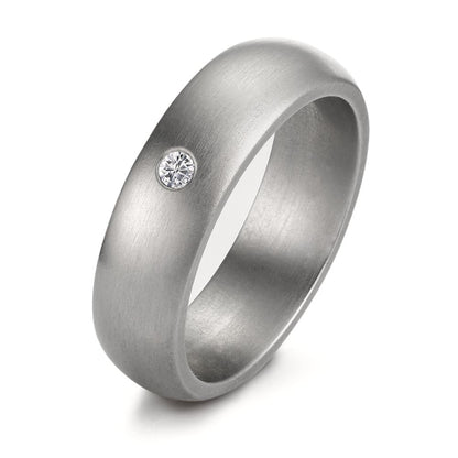 Finger ring rostfritt stål diamant 0.04 ct, tw-si
