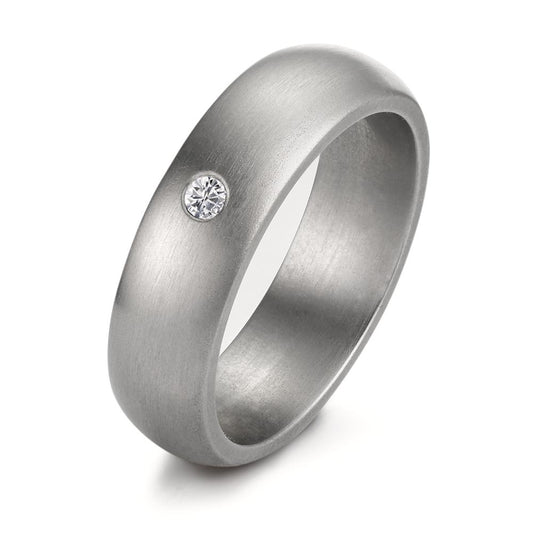 Finger ring rostfritt stål diamant 0.04 ct, tw-si