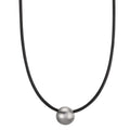 Collier rostfritt stål, gummi diamant 0.02 ct, tw-si 45 cm Ø2 mm