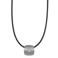 Collier rostfritt stål, gummi diamant 0.072 ct, 9 stenar, tw-si 45 cm Ø2 mm